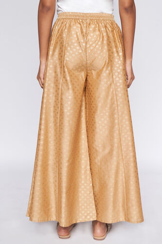 Gold Foil Print Flared Slip-On Sharara, Gold, image 3